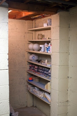 棚,作り付け,ブロック塀